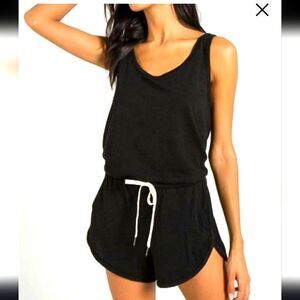 N:Philanthropy Back keyhole Romper Black Powder NWT